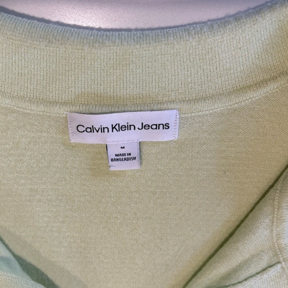 Calvin Klein | Collared Fine Knit Sweater | Medium | Mint Green - Picture 2 of 4